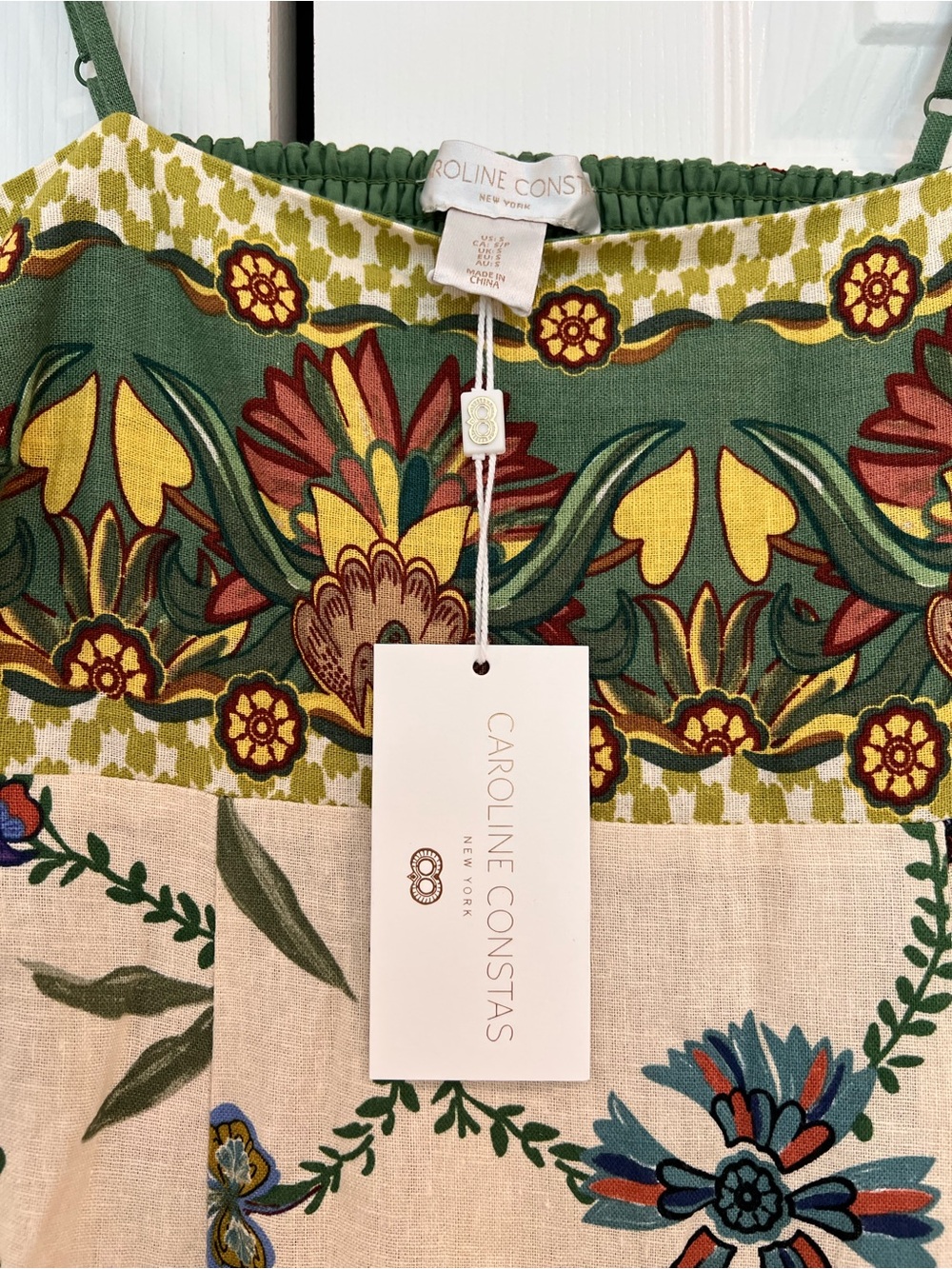 Stunning 🥀 Caroline Constas Tropical Floral Linen Blend Maxi Dress - Picture 6 of 7